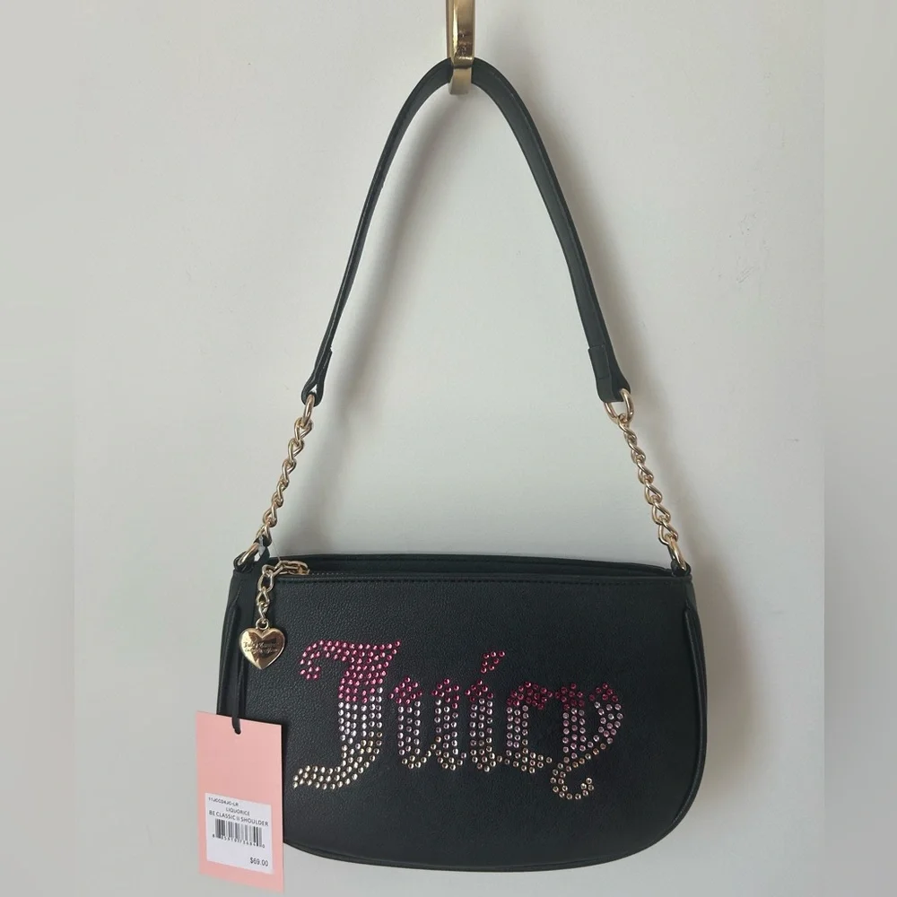 Juicy black be classic rhinestone shoulder bag - Picture 3 of 4